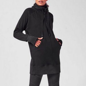 ATHLETA BLACK 1/4 ZIP COZY KARMA DRESS